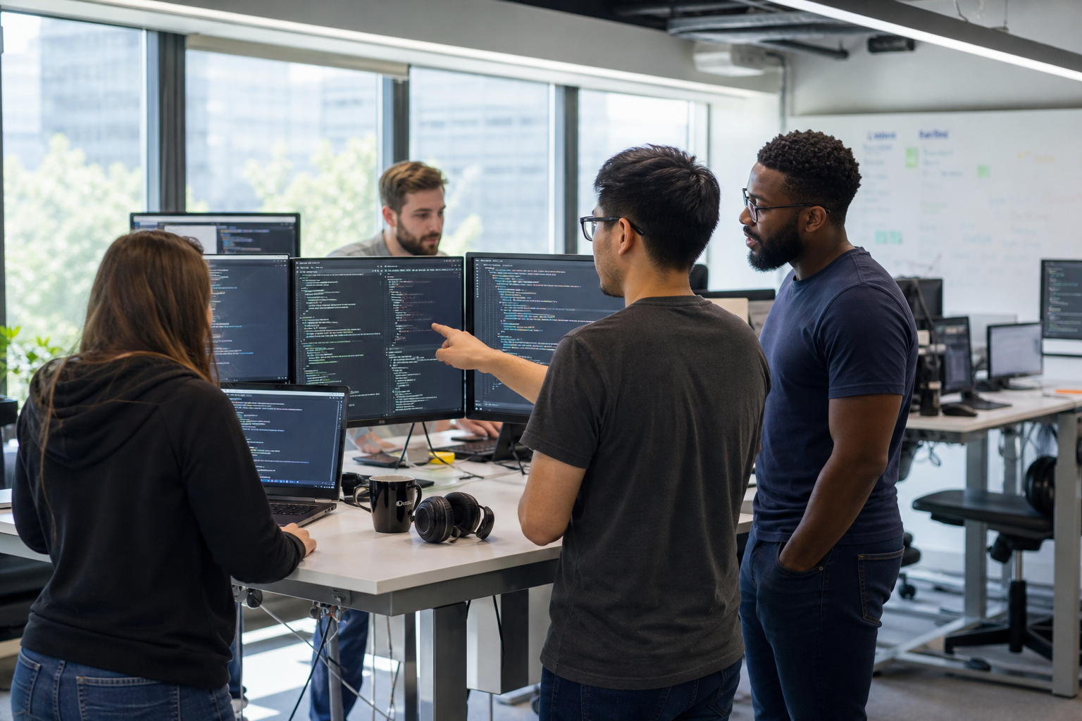 Engineers and designers building software together